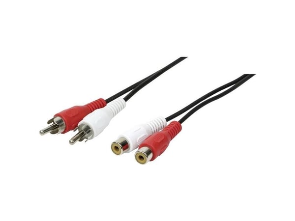 LogiLink 2xRCA - 2xRCA, 10m, 2 x RCA, Hankjønn, 2 x RCA, Hunkjønn, 10 m, Sort
