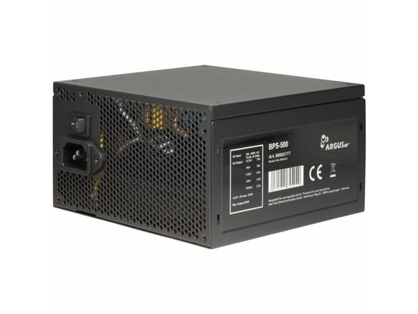 Argus BPS-500 - Nätaggregat (intern) - ATX12V 2.4 - 80 PLUS Bronze - AC 100/240 V - 500 Watt - aktive PFC