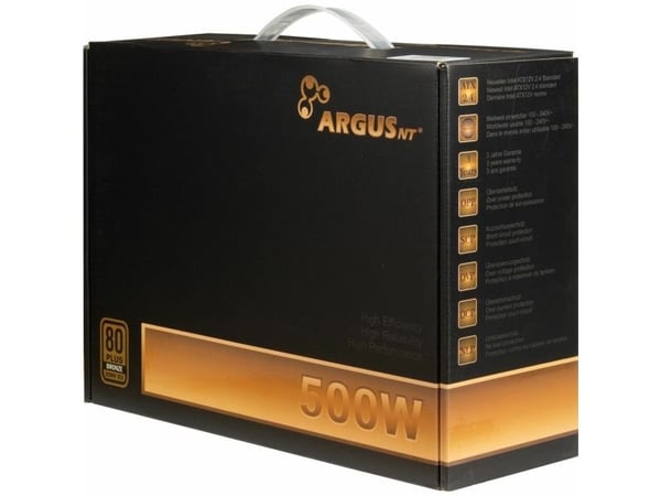 Argus BPS-500 - Nätaggregat (intern) - ATX12V 2.4 - 80 PLUS Bronze - AC 100/240 V - 500 Watt - aktive PFC