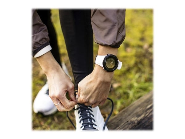 Suunto 5 - 46 mm - svart - sportklocka med rem - silikon - vit - handledsstorlek: 130-210 mm - Bluetooth - 66 g