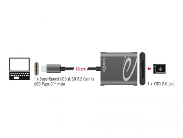Delock - Kortläsare (XQD, XQD 2.0) - USB-C