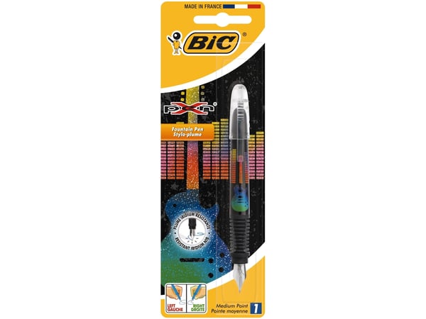 BIC 8794083, Svart, Pipettfyllingssystem, Blå, Gummi, Italic-spiss, Iridium stål BIC 8794083, Svart, Pipettfyllingssystem, Blå, Gummi, Italic-spiss, Iridium stål