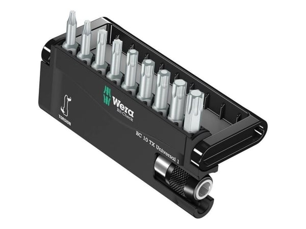 Wera 05056164001, 9 stykker, Torx, TX10, TX15, TX20, TX25, TX27, TX30, TX40, TX8, TX9, 1 x 1/4" x 51 mm 1 x TX 8 x 25 mm 1 x TX 9 x 25 mm 1 x TX 10...