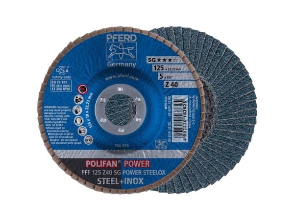 PFERD PFF 125 Z 40 SG POWER STEELOX, Metall, 12200 RPM, 12,5 cm, 10 stykker