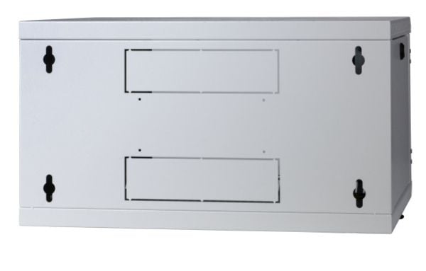EFB Elektronik 691612VGR.50, Veggmonterbar hylle, 12U, 40 kg, Nøkkellås, Grå