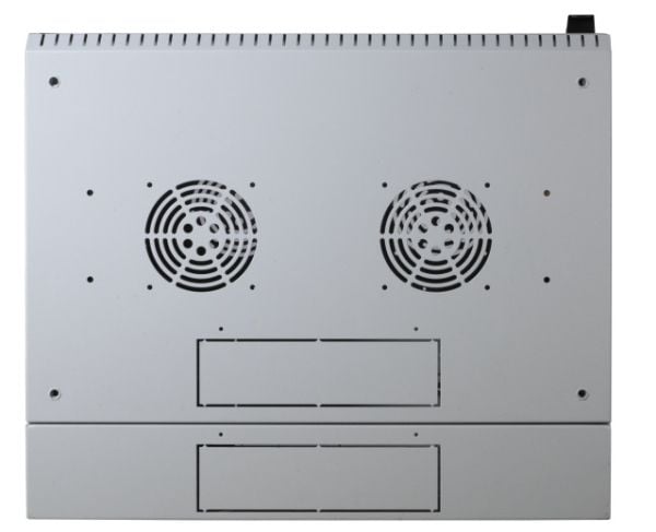 EFB Elektronik 691612VGR.50, Veggmonterbar hylle, 12U, 40 kg, Nøkkellås, Grå