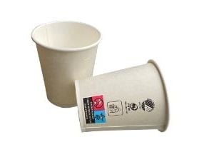 Papperskaffekopp 80x90 mm, 25 cl / 8 oz Svanenmärkt, enkelsidig vägg, vit, 20 st x 80 st/krt