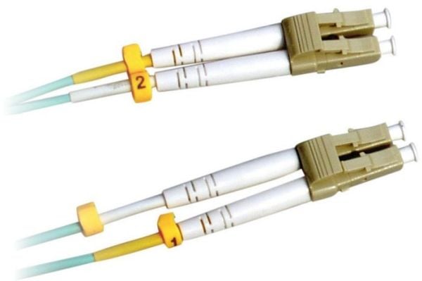 Lanview - Koblingskabel - LC/UPC-multimodus (hann) til LC/UPC-multimodus (hann) - 1 m - 2 mm - fiberoptisk - dupleks - 50 / 125 mikroner - OM3 - ha...