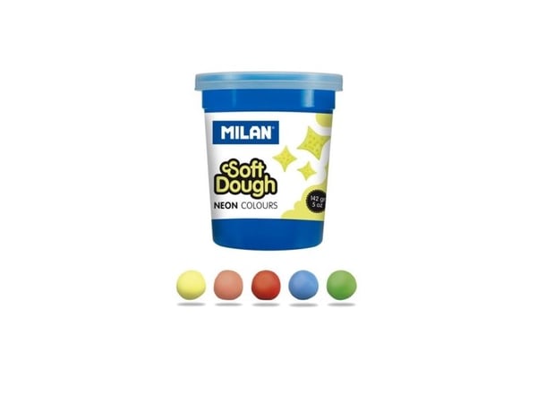 Milan 913505N, Modelleringsleire, Flerfarget, Barn, 5 stykker, Plastbøtte, 5 farger