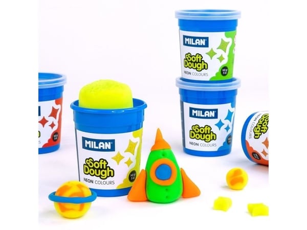 Milan 913505N, Modelleringsleire, Flerfarget, Barn, 5 stykker, Plastbøtte, 5 farger