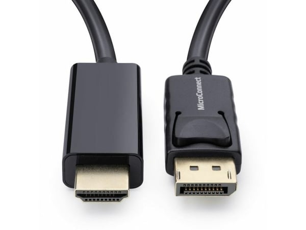 MicroConnect - Adapterkabel - DisplayPort hann låst til HDMI hann - 50 cm - dobbeltisolert - svart - 1080p støtte 60 Hz