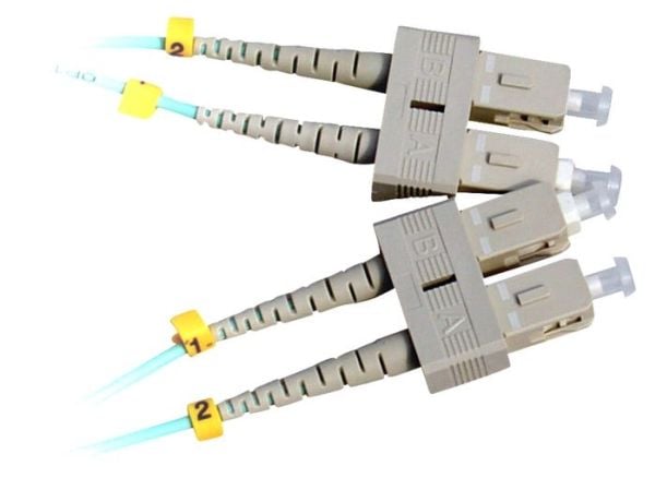 Lanview - Koblingskabel - SC/UPC-multimodus (hann) til SC/UPC-multimodus (hann) - 5 m - fiberoptisk - dupleks - 50 / 125 mikroner - OM3 - halogenfr...