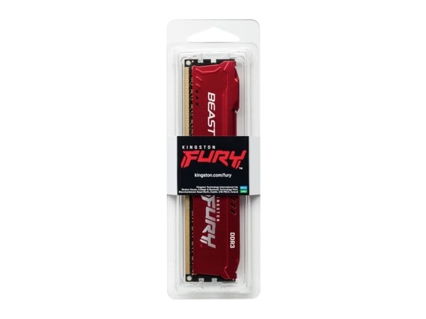 Kingston FURY Beast - DDR3 - modul - 8 GB - DIMM 240-pin - 1866 MHz / PC3-14900 - CL10 - 1.5 V - ikke-bufret - ikke-ECC - rød
