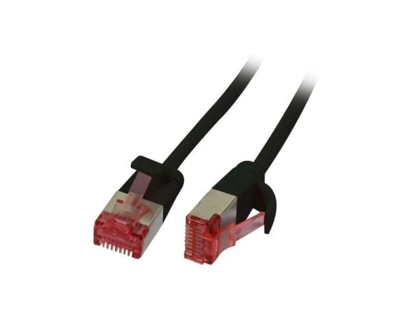 Patchkabel RJ45 CAT6 250 MHz 2 m svart U/FTP slimline rund d36 mm Synergy 21