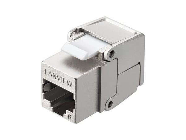 Lanview - Modulaarinen insertti - Cat 6, screen, flip - CAT 6 - RJ-45 - hopea