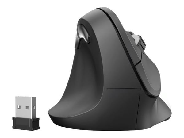 Hama "EMW-500L" - Mus - ergonomisk - venstrehendt - optisk - 6 knapper - trådløs - 2.4 GHz - USB trådløs mottaker - svart