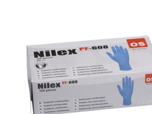 OTTO SCHACHNER nitrilhandskar för engångsbruk Nilex, pudderfria strl. CE 11, förpackning 100 st