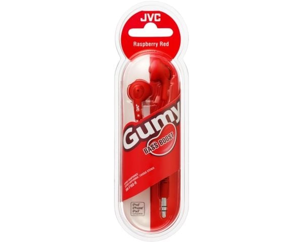 JVC HA-F160-R Gumy - Ørepropper - ørepropp - kablet - 3,5 mm jakk - rød