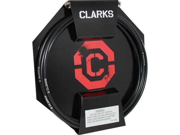 Clarks hydraulisk bremseslange CLARK'S SHIMANO (XTR 2007-2010, XT 2008-2009, LX 2005-2008, osv.) med endestykker foran/bak, 3000 mm sort