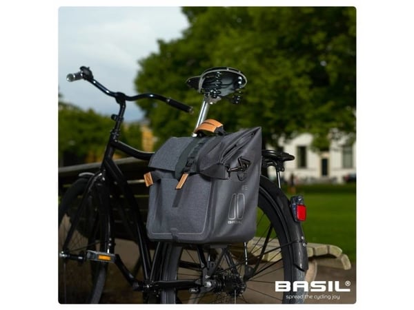 Basil BA17661, Bakre, Sykkelveske, Polyester, Grå, 20 l, 370 mm