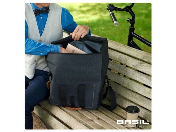 Basil BA17661, Bakre, Sykkelveske, Polyester, Grå, 20 l, 370 mm