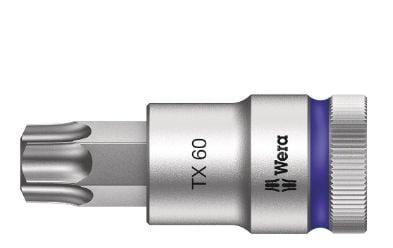 Wera 05003838001, Stikkontakt, 1/2", 1 hoder, T60, Kromvanadiumstål, Kromfarget