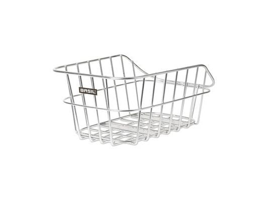 Basil Cento Alu, Bakre, Sykkelkurv, Aluminium, Sølv, 5 kg, 450 mm