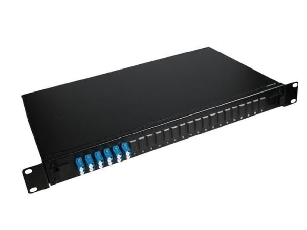 Lanview - Koblingspanel - rackmonterbar - LC Duplex SM X 6 - svart - 1U - 19"