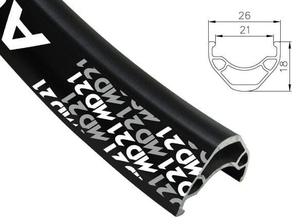Alexrims Obrecz mtb ALEXRIMS MD21 27.5"x36otw. Tubeless Ready, svart kapsel-/felg