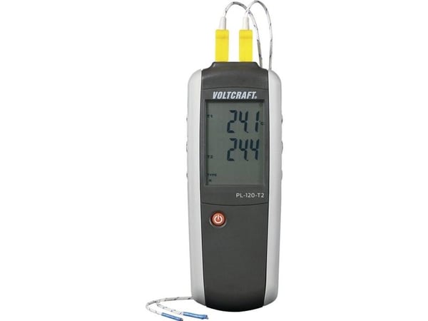 Temperatur-måleudstyr VOLTCRAFT PL-120 T2 -200 - +1372 °C Sensortype K, J Kalibreret: Fabriksstandard