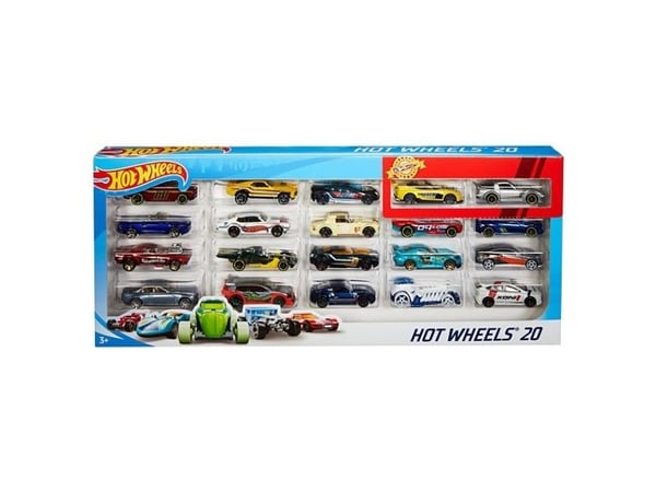 Hot Wheels 20 Gift Pack, Ajoneuvosetti, 3 vuosi/vuosia, Muovi, Metalli, Valikoidut värit, Monivärinen