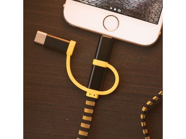 Thumbs Up 1002655, 1 m, USB A, Micro-USB B, Musta, Keltainen