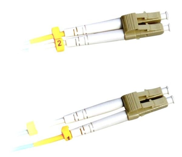 Lanview - Koblingskabel - LC/UPC-multimodus (hann) til LC/UPC-multimodus (hann) - 2 m - 2 mm - fiberoptisk - dupleks - 50 / 125 mikroner - OM3 - ha...