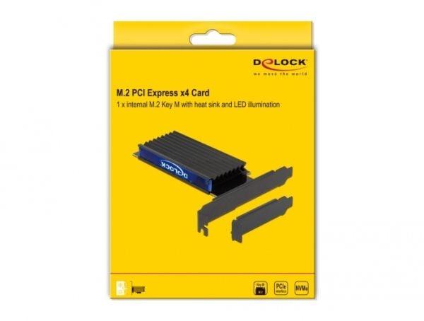 Delock - Lagringskontroll - M.2 - M.2 NVMe-kort / PCIe 4.0 (NVMe) - lav profil - PCIe 4.0 x4