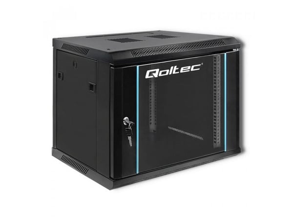 Qoltec - Rack skåp - svart - 9U - 19"