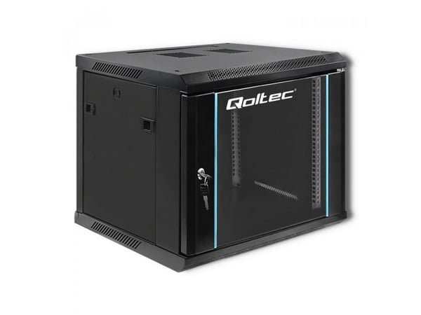 Qoltec - Rack skåp - svart - 9U - 19"