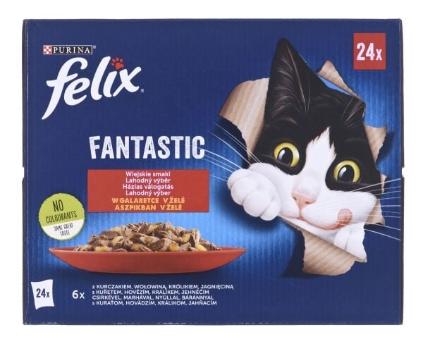 Nestlé FANTASTIC godis i gelé (ko, nötkött, kanin, lamm) 24x85 g