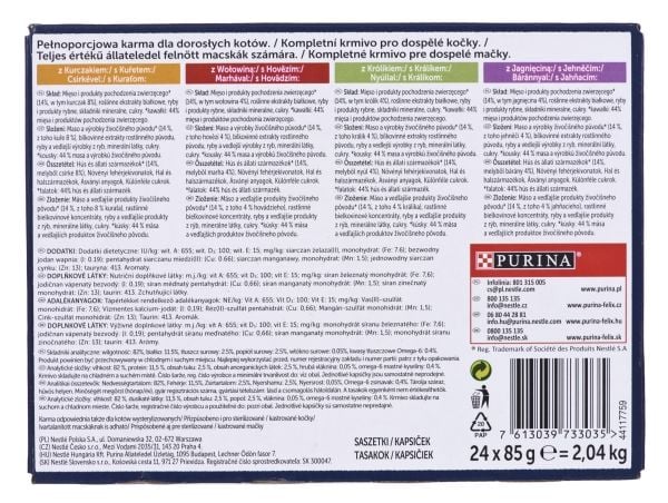 Nestlé FANTASTIC godis i gelé (ko, nötkött, kanin, lamm) 24x85 g