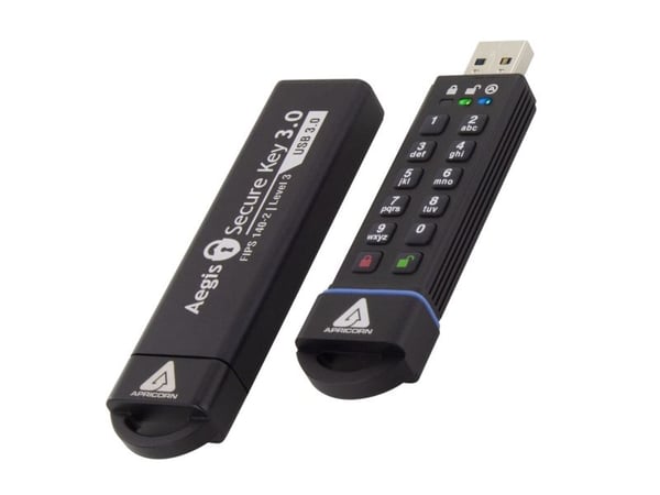 Apricorn Aegis Secure Key 3.0, 480 GB, USB A-tyyppi, 3.2 Gen 1 (3.1 Gen 1), 195 MB/s, Suojus, Musta