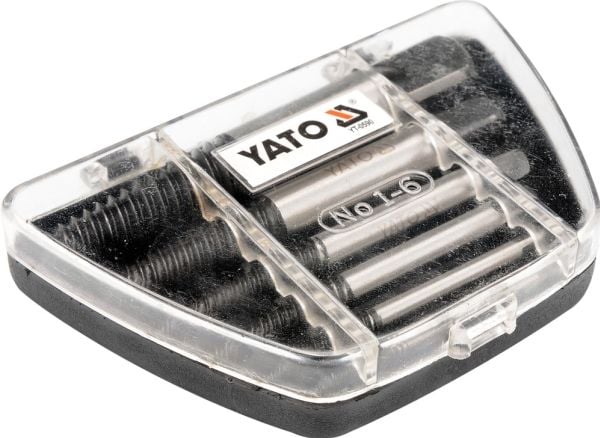 Yato YT-0590, Skrueuttrekkersett, - Ø3-6mm x 52mm - Ø6-8mm x 58mm - Ø8-11mm x 66mm - Ø11-14mm x 75mm - Ø14-18mm x 80mm -..., Boks, 6 stykker