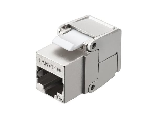 Lanview - Modulaarinen insertti - Cat 6a, suojattu, käännettävä - CAT 6a - RJ-45 - hopea