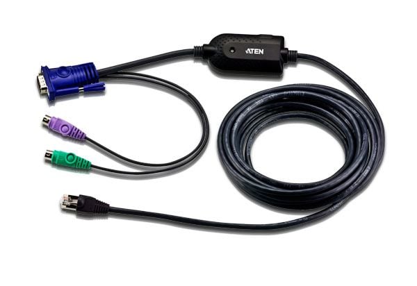 ATEN KA7920 PS/2 KVM Adapter Cable (CPU Module) - Tastatur / video / musekabel (KVM) - PS/2, HD-15 (VGA) (hann) til RJ-45 (hann)