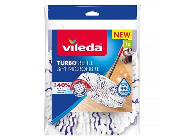 Vileda 4023103227439, Moppehode, Blå, Hvit, Mikrofiber, 1 stykker