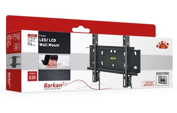 Barkan Mounting Systems E20, 94 cm (37"), 40 kg, 200 x 200 mm, 200 x 200 mm, Svart