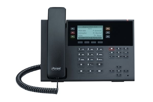 Auerswald COMfortel D-110 - VoIP-telefon med opkalds-ID - 3-veis opkaldskapasitet - SIP, RTCP, RTP, SRTP, SIPS - sorter