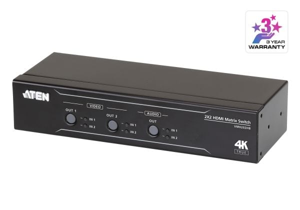 ATEN VM0202HB - Video/audio switch - stasjonær, rackmonterbar