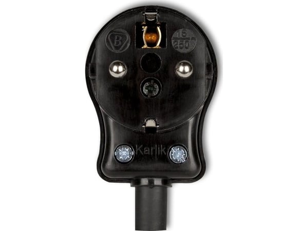 Karlik Elektrotechnik sp. Z o.o. PLUGS UNI-SCHUKO angled plug, twisted black WK-1usc