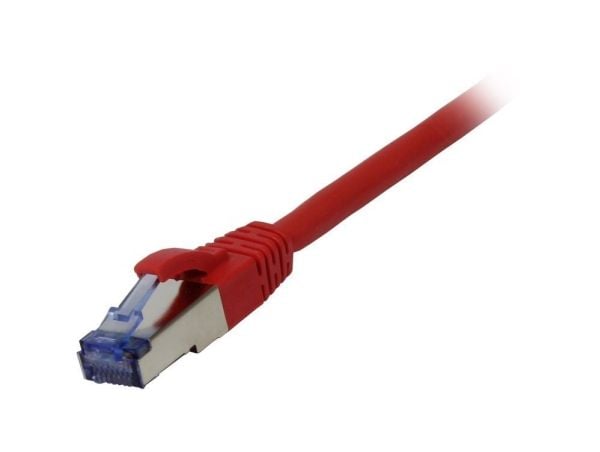 Kretskabel RJ45 CAT6A 500 MHz 10 m rød SSTPSFTP, komponenttestet GHMT-sertifisert AWG26 Synergy 21