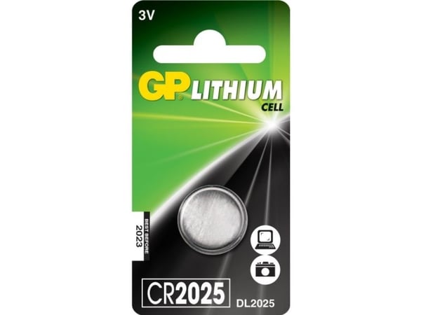 GP Batteries Lithium Cell CR2025, Engangsbatteri, CR2025, Lithium, 3 V, 1 stykker, Rustfritt stål
