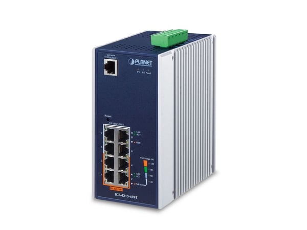 PLANET IGS-4215-4P4T - Switch - Styrt - 4 x 10/100/1000 + 4 x 10/100/1000 (PoE) - DIN-skinnemonterbar (144 W)